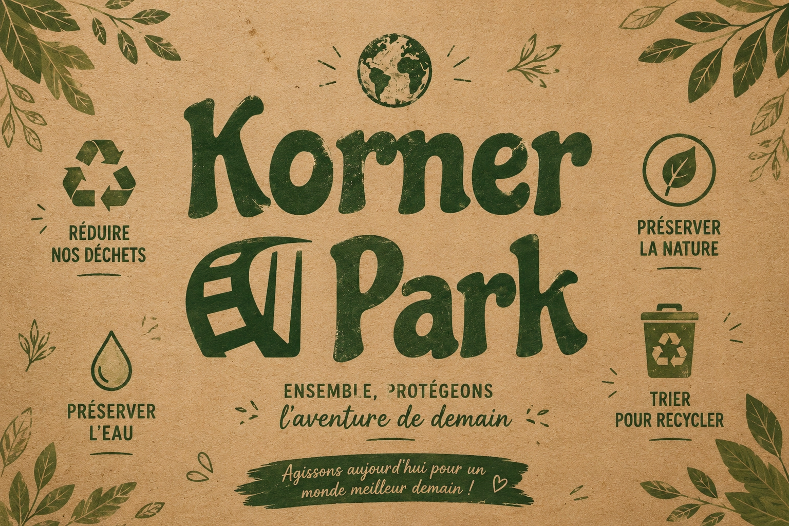 Affiche engagement éco-responsable Korner Parc