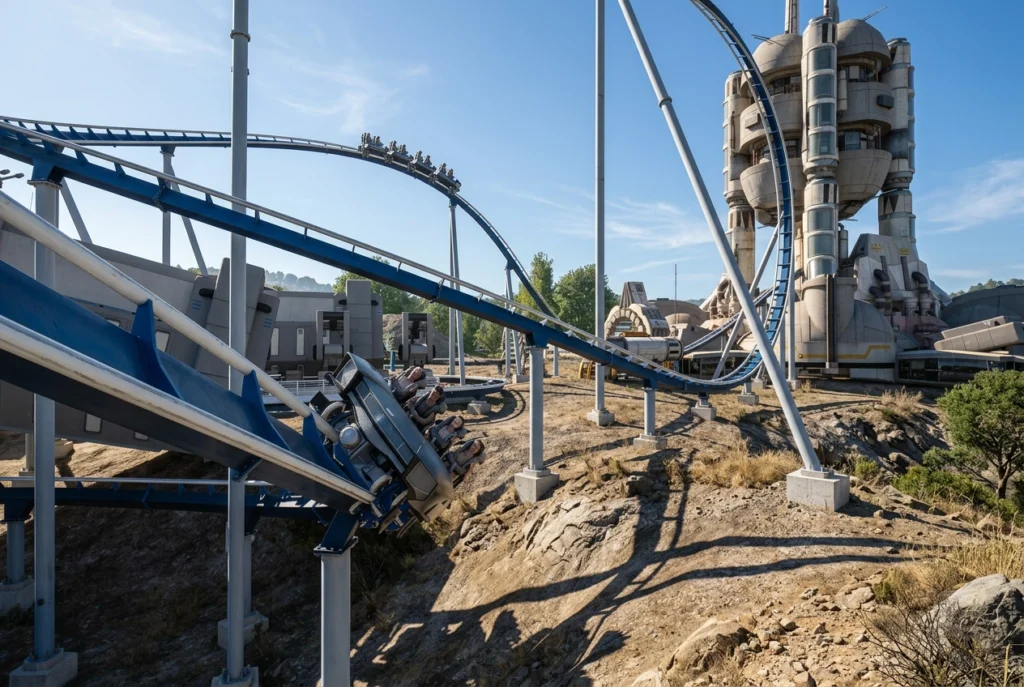 L'univers Lunar Zone (spatial) du parc d'attractions Korner Parc