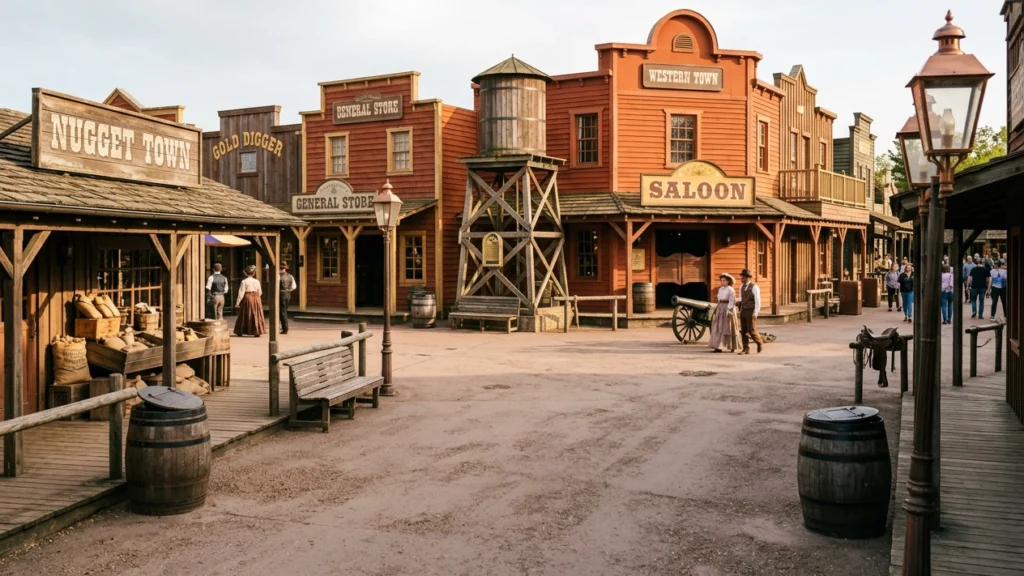 L'univers Nugget Town (western) du parc d'attractions Korner Parc