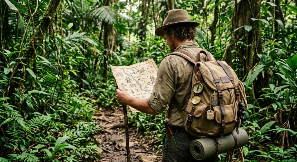James Korn explorant les Caraïbes